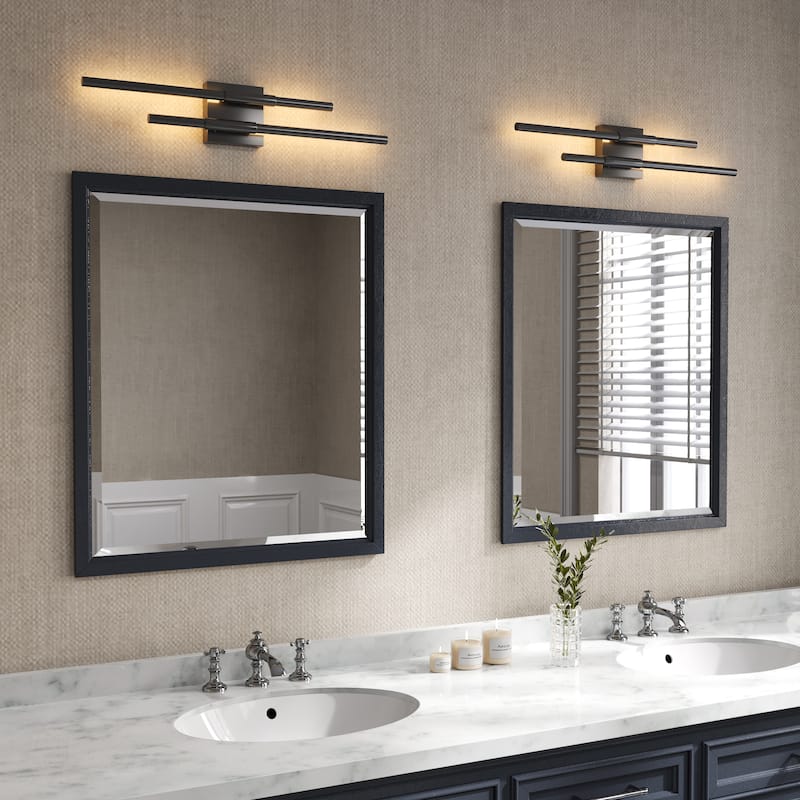 2-PACK 2-Light LED Dimmable Bath and Vanity Light Wall Sconces