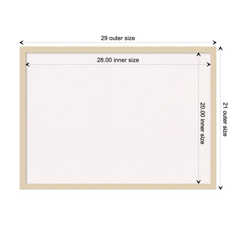 Svelte Wood Framed White Corkboard Bulletin Board - Svelte Natural - Board Size 28x20