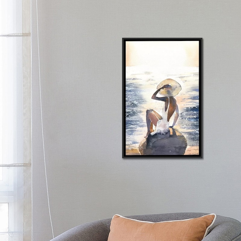iCanvas "Woman On A Rock" by Marina Ignatova Framed Canvas Print