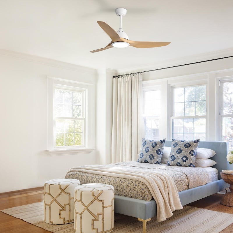 52" High CFM Modern Ceiling Fan with Remote Control and Reversible Blades With Light