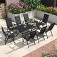 preview thumbnail 15 of 20, PURPLE LEAF Outdoor Patio Dining Set Folding Chairs And Table