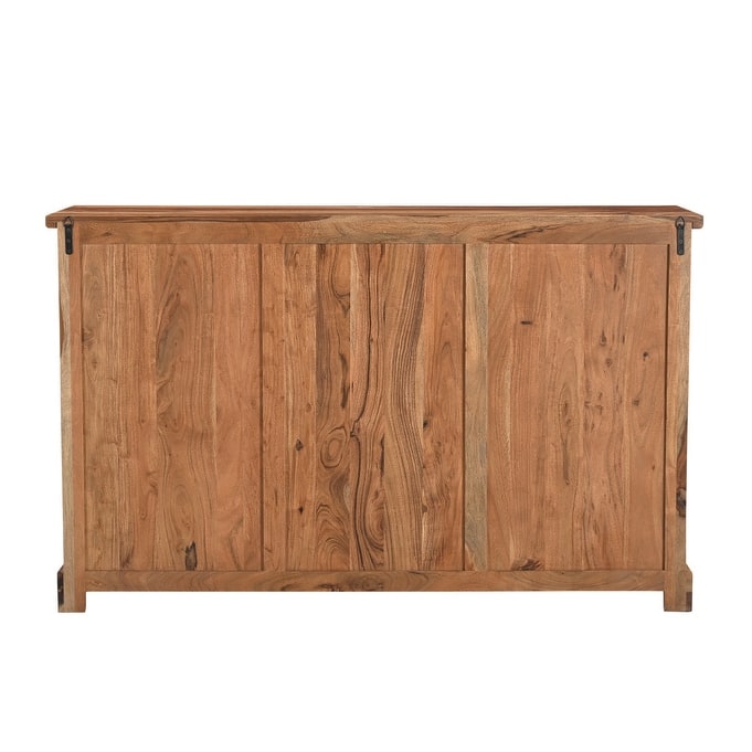 HomeRoots 60" Brown Solid Wood Live Edge Six Drawer Double Dresser