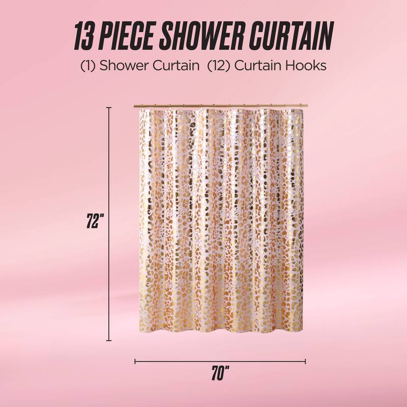 Juicy Couture 13-Piece Shower Curtain and Hooks Set