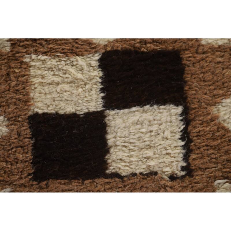 Vegetable Dye Kurdish Runner Rug Handmade Turkish Wool Carpet - 3'4"x 10'7"