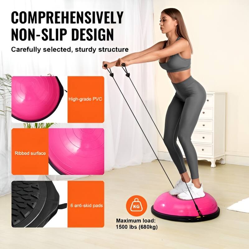 Balance Trainer Ball for Home Gym, 26" Stability Ball with Bands