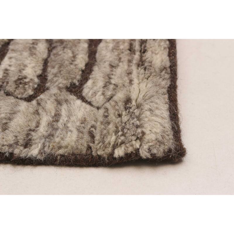 ECARPETGALLERY Hand-knotted Tangier Grey Wool Rug - 8'4 x 11'3