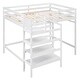 preview thumbnail 7 of 10, Full Size Loft Bed with Built-in Storage Staircase and Clothes Hanger, Space-Saving