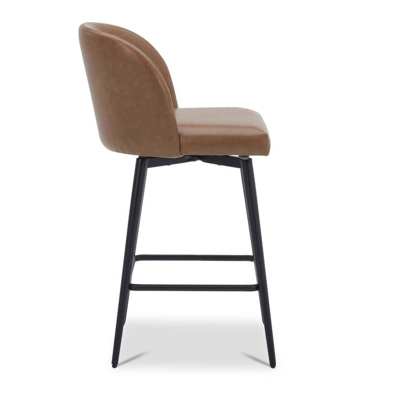 Charlotte Counter Height Swivel Barstool with Metal Legs Set