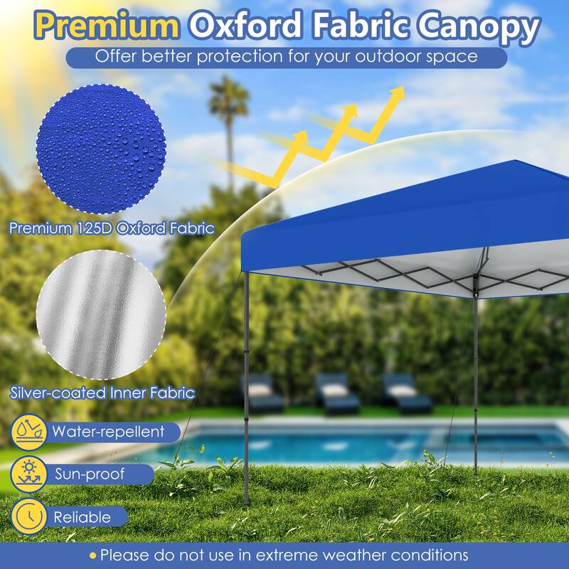 Gymax 10 X 10 FT Pop up Canopy Tent w/ Portable Carrying Bag 8 Stakes