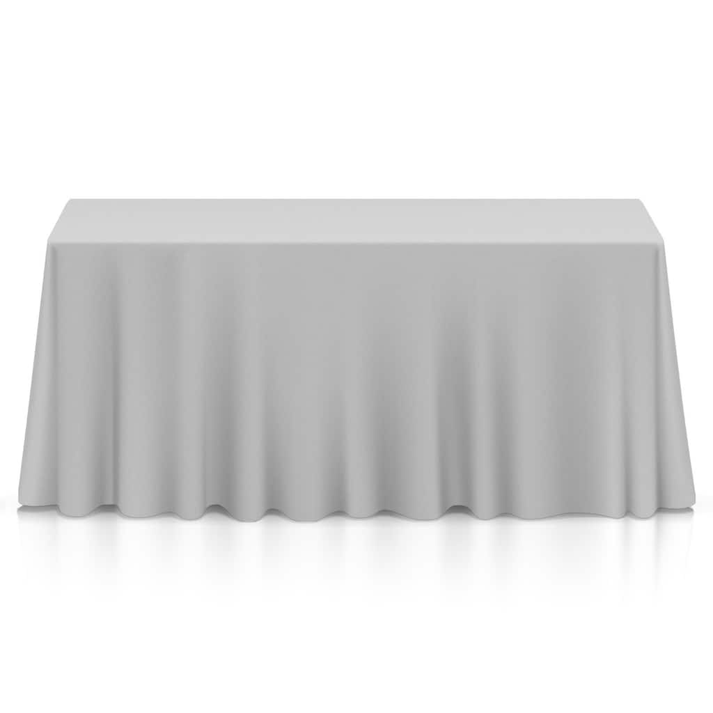90 x 156in 10pk Rectangular Polyester Tablecloths Silver