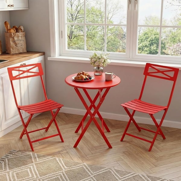 3-Piece Folding Patio Bistro Set, Outdoor Table and Chairs Set - On Sale - Bed Bath & Beyond