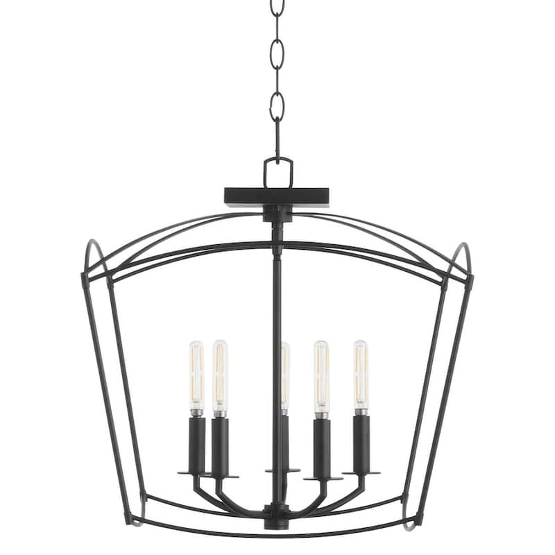 Quorum International 2812-18 Mantle 5 Light 19" Wide Pendant - Matte Black