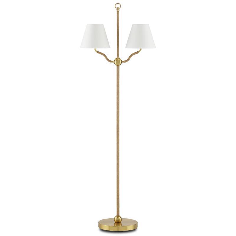 Currey & Company Sirocco Brass Floor Lamp - 56"h x 18.75"w x 10"d