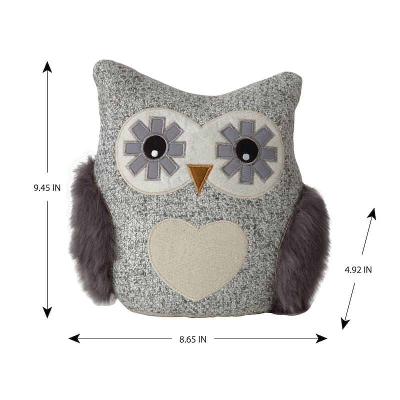 Elements Gray Owl Door Stopper, 9 Inch - N/A