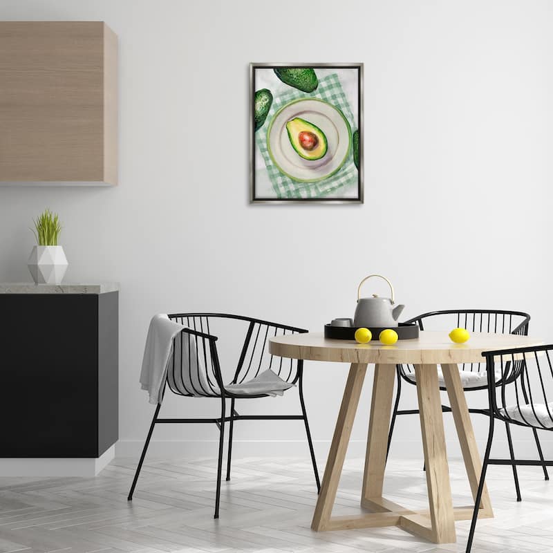 Stupell Delicious Avocado on Plate Framed Floater Canvas Wall Art Design By Lil' Rue