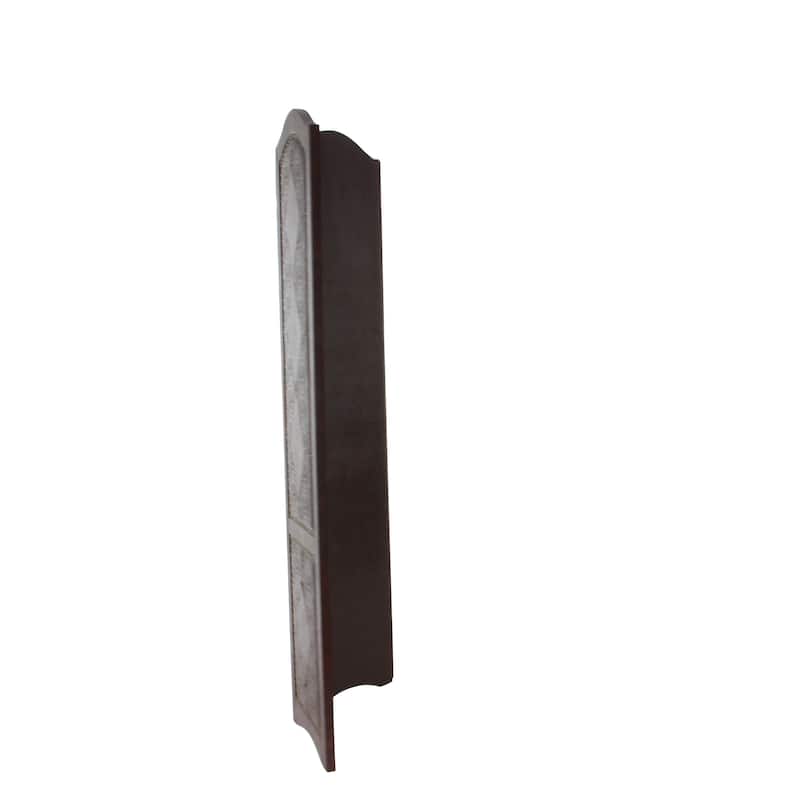 Brown Faux Leather Hinged Foldable Partition 4 Panel Scroll Partition Room Divider Screen with Faux Leather Detailing