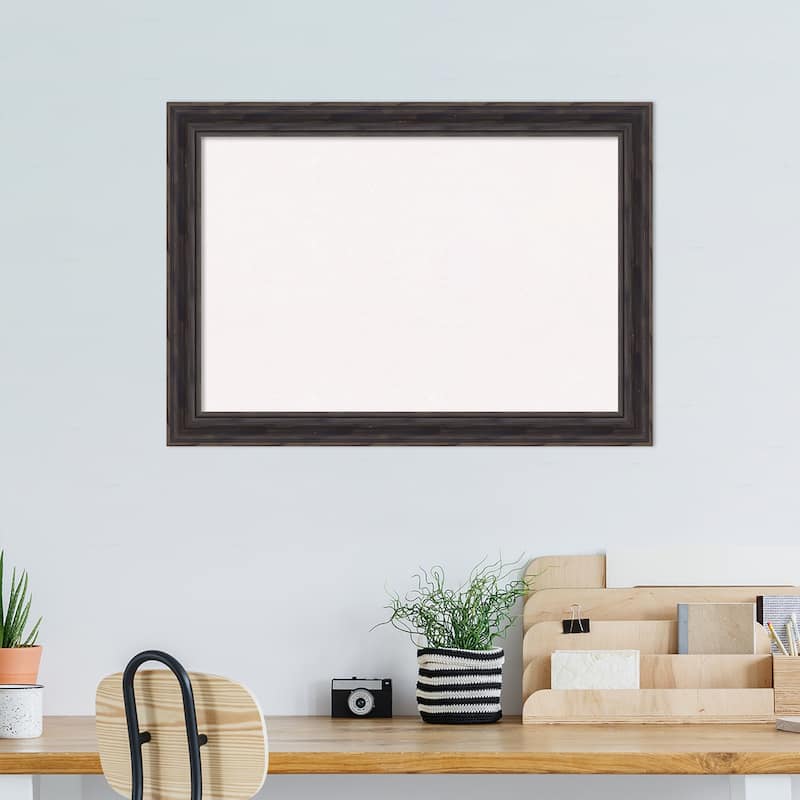 Rustic Pine Narrow Wood Framed White Corkboard Bulletin Board