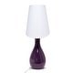 preview thumbnail 2 of 9, Curved Purple Ceramic Table Lamp with Asymmetrical White Shade