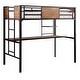 preview thumbnail 2 of 2, Wooden & Metal Twin Size Bunk Bed with Workstation, Black