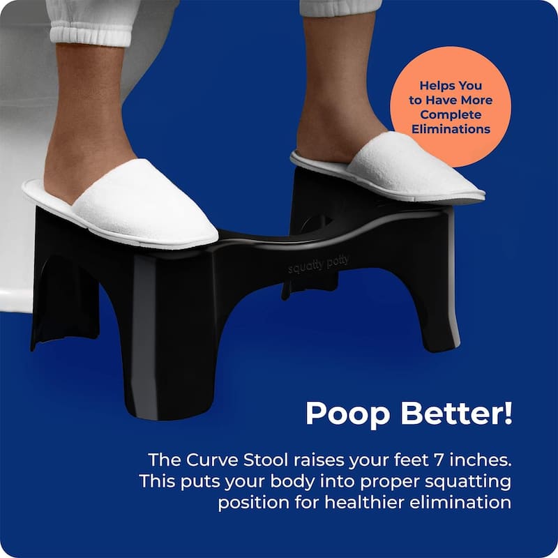 Squatty Potty The Original Bathroom Toilet Stool, 7 Inch Curve Lightweight with Sleek and Modern Design, Black