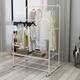 Laiensia Double Rods Clothing Rack with Wheels, Garment Rack for ...