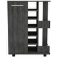 preview thumbnail 46 of 45, Bar Cart with 2 Open Shelves, 4 Casters, 6 Wine Cubbies, 2 Inner Shelves, and Cabinet - 23" W x14"D x 32"H