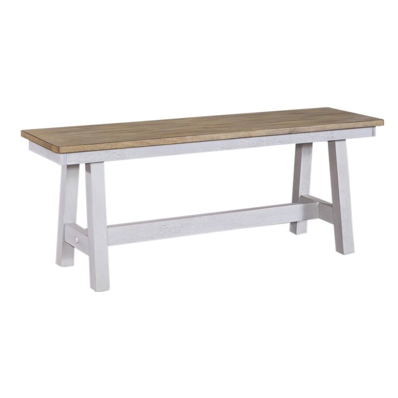 Lindsey Farm Weathered White & Sandstone 6 Piece Trestle Table Set