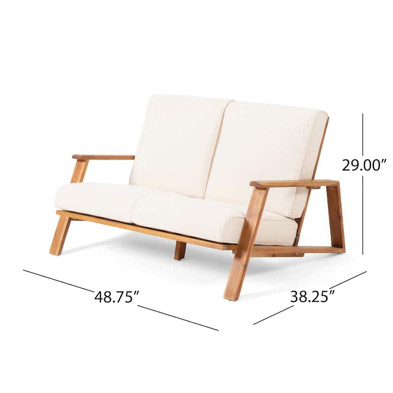 Paloma Outdoor Acacia 4-piece Cushioned Chat Set by Christopher Knight Home