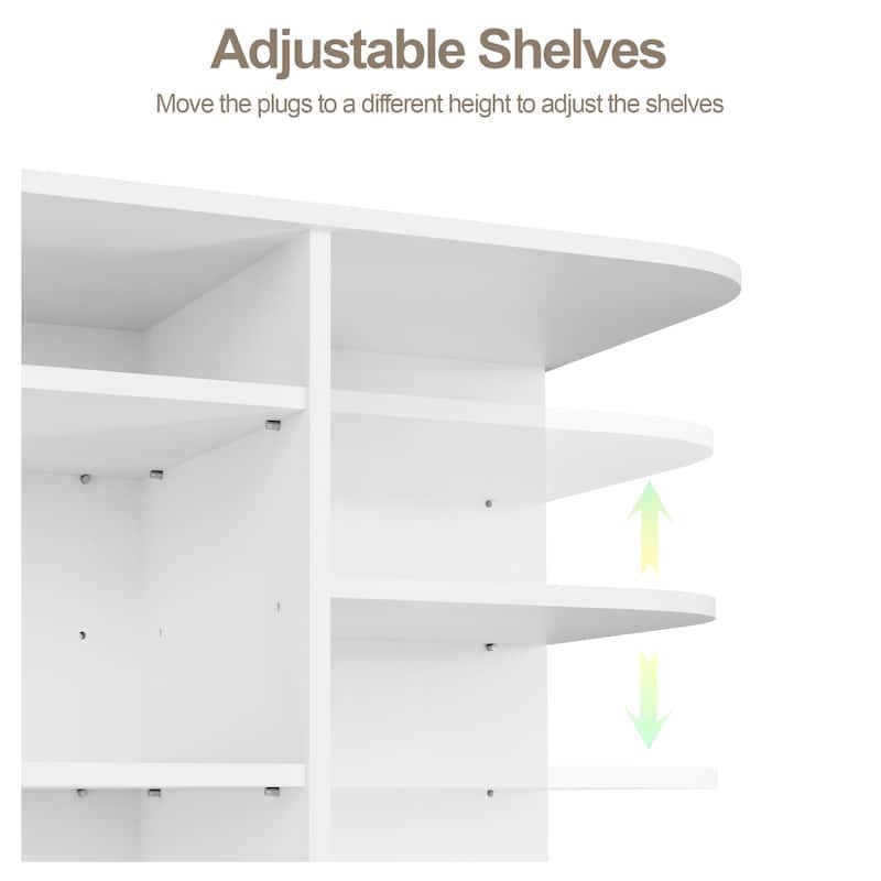 36 Pair Rotating Shoe Rack with Adjustable Shelves - 73.2'' H X 23.6'' W X 23.6'' D
