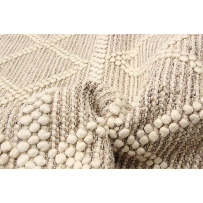 ECARPETGALLERY Braid weave Sienna Cream Wool Rug - 5'11 x 9'2