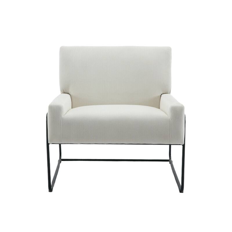 Modern Industrial Slant Armchair with Metal Frame,Premium High Density Soft Single chair for Living Room Bedroom