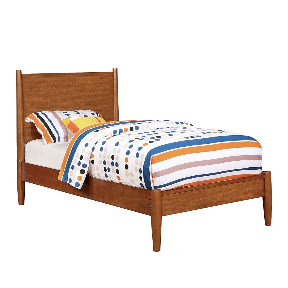 Wooden Platform Bed With Round Tapered Legs