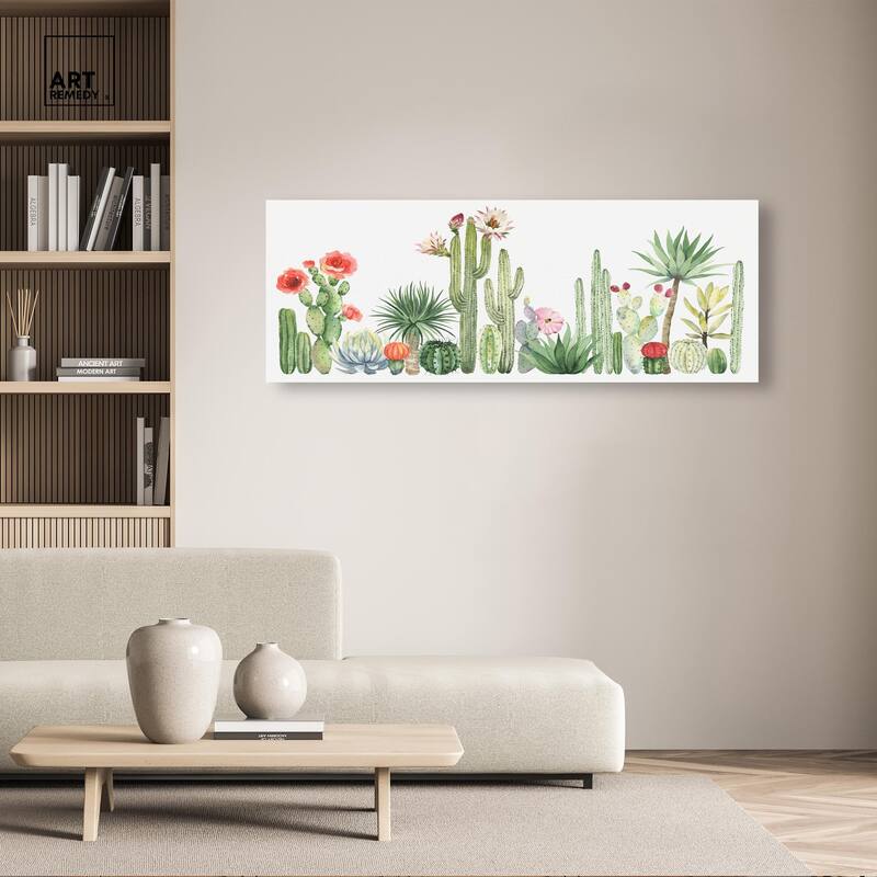Cactus Over Doors II Panoramic Canvas by Art Remedy, Gallery Wrapped