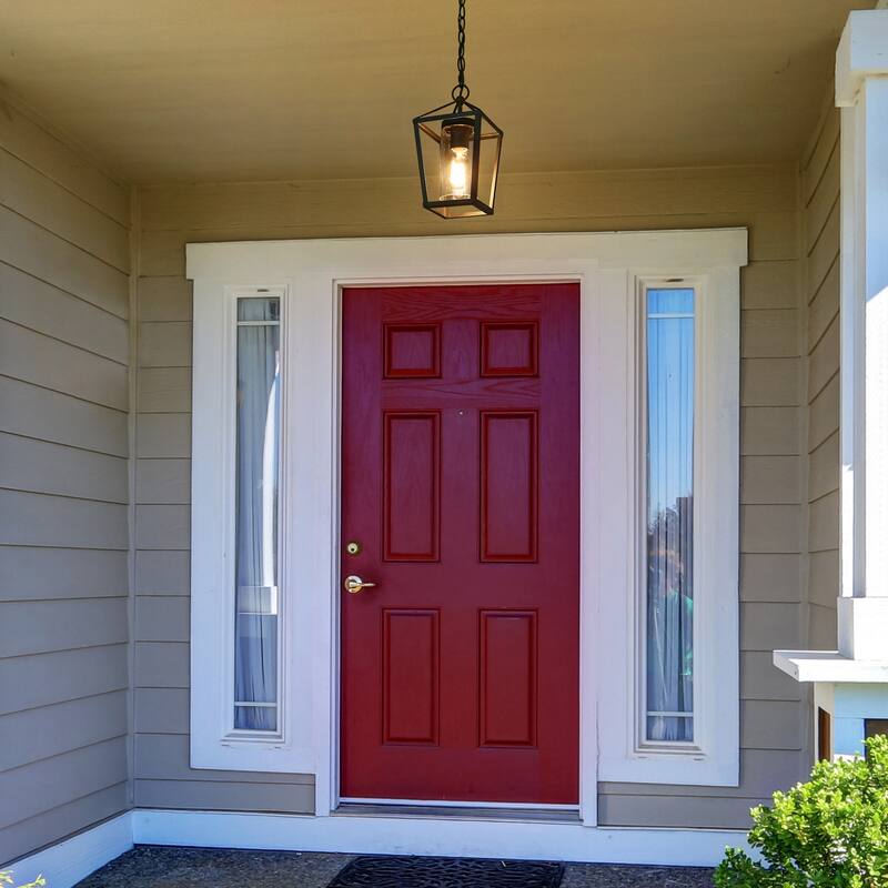 Mufy 1-light Black Lantern Outdoor Hanging Pendant Light Dimmable Exterior Lighting Balcony Porch