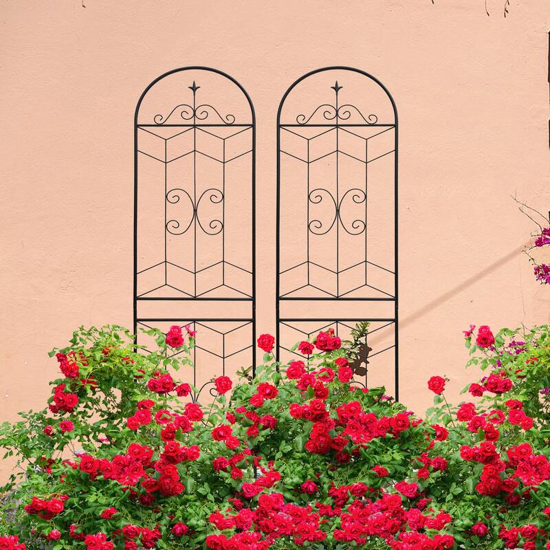 2 Pack Metal Garden Trellis 86.7" x 19.7" Rustproof Trellis for Climbing Plants Outdoor Flower Support
