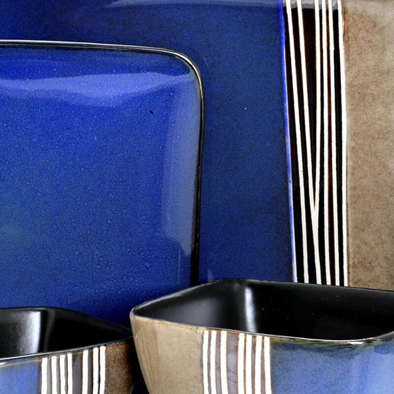 Elama Lounge 16 Piece Squared Dinnerware Set
