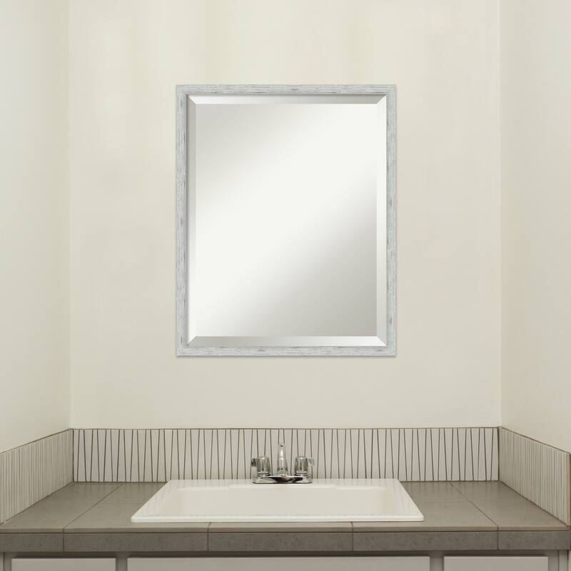 Imprint Beveled Wood Framed Bathroom Vanity Wall Mirror