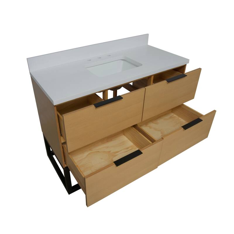KitchenBathCollection Mia 48" Bathroom Vanity with Matte White Top
