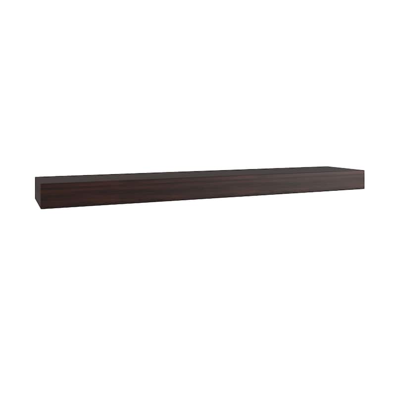 Sermata Floating Hollow Teak Wall Shelf - Mocha - 48" Wide