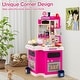 preview thumbnail 13 of 17, Costway Kids Kitchen Playset with Sounds Lights Steam Play Sink 113 - See Details