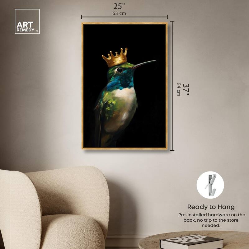 Crowned Azure Bird II Canvas by Art Remedy