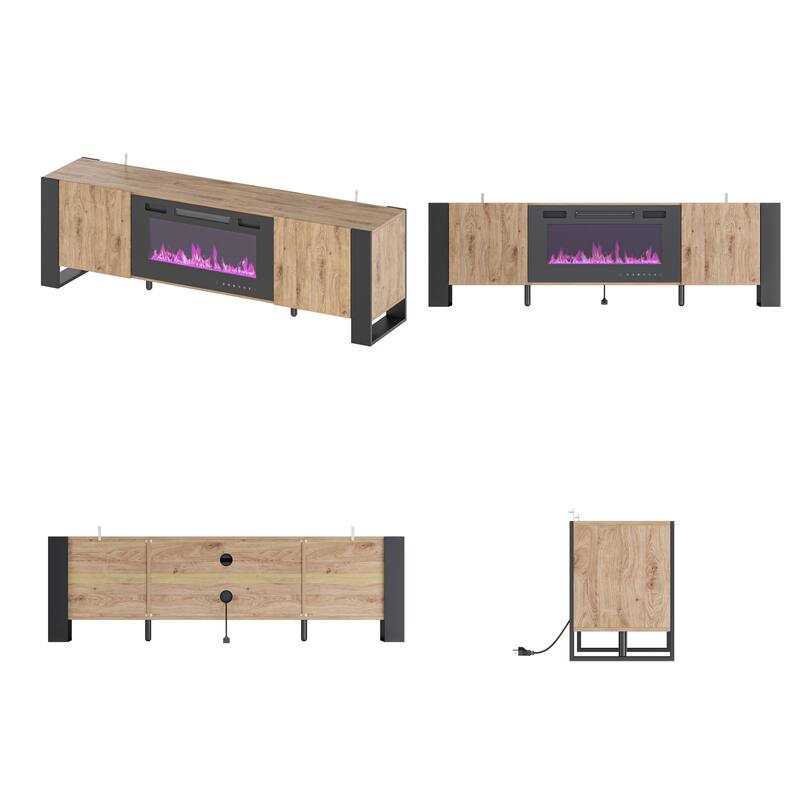 Living Room Essential: 68.9" TV Stand Optional Electric Fire Feature