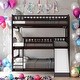 preview thumbnail 2 of 14, Full-Over-Full-Over-Full Triple Bunk Bed with Convertible Ladder and Slide - Solid Pine,Espresso