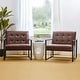 preview thumbnail 5 of 108, Glitzhome Set of Two 30.5"H Mid-Century PU Leather Tufted Accent Chairs