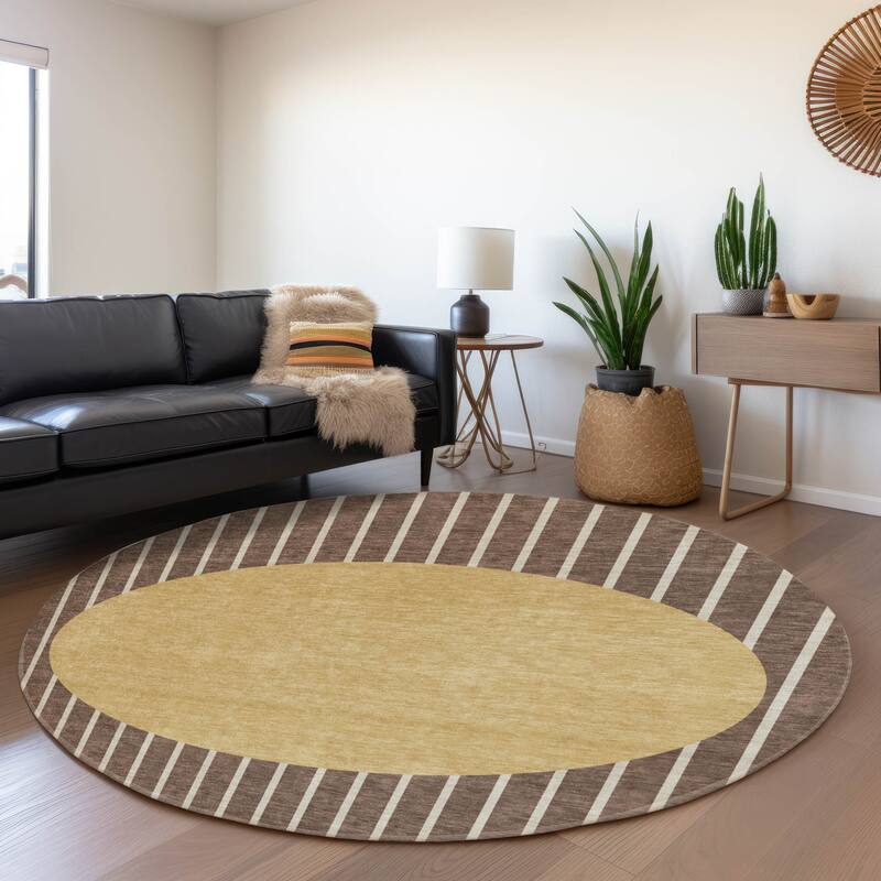 Premium Washable Super Soft Modern Zen Mayfield Rug - Brown - 8' x 8'