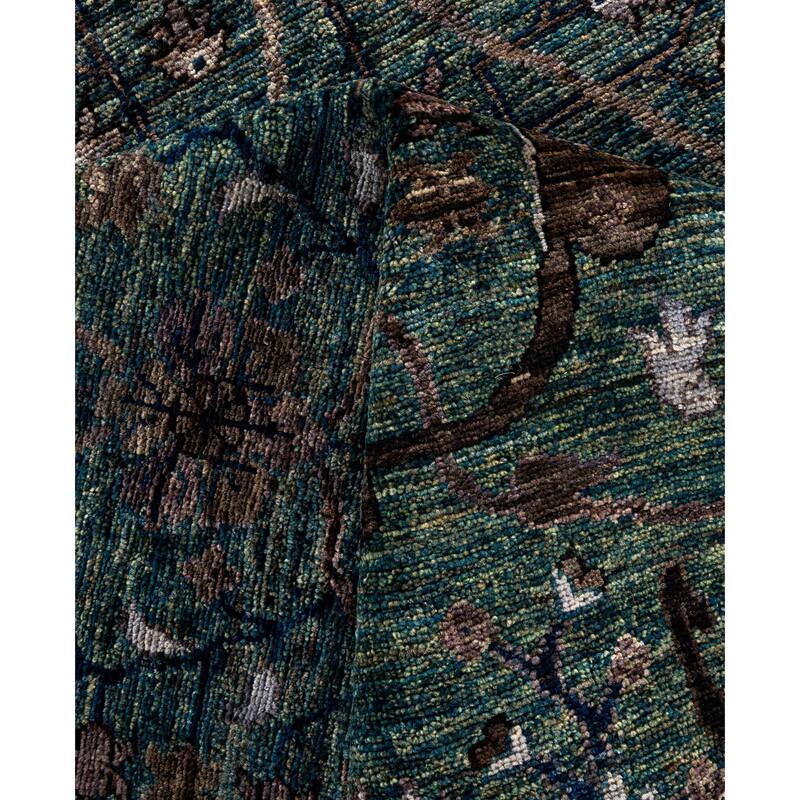 Serapi One-of-a-Kind Hand-Knotted Area Rug - Green - 9' 1" x 12' 0"
