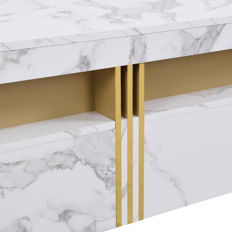 Modern Square Storage Coffee Table With 4 Drawers
