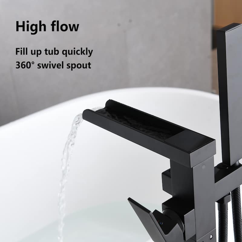 PROOX Waterfall bath Tub Filler with Hand Shower Faucet