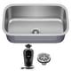 preview thumbnail 17 of 36, KRAUS Premier Undermount Single Bowl Stainless Steel Kitchen Sink 31 1/2" L x 18 3/8" W (sink KBU14) w/ KWD100-75MBL