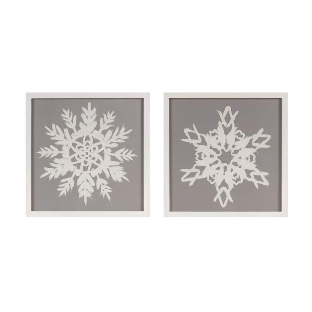 Snowflake Christmas Wall Plaque - 12" - Set of 2